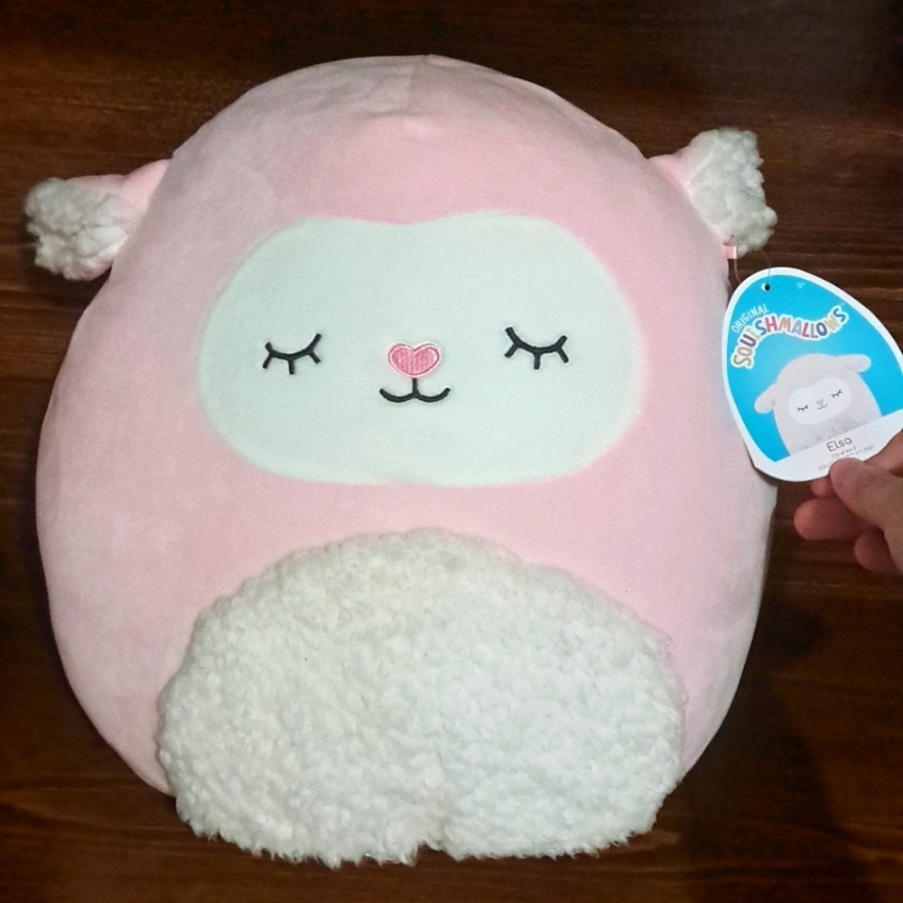 12” Elsa pink lamb squishmallow